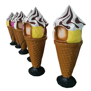 Di grandi dimensioni cono gelato modello di scultura per il parco di divertimenti, ice cream shop
