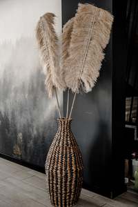 Jarrón de jacinto de agua tejido a mano para decoración del hogar, florero de suelo hecho a mano, Vintage, hecho en Vietnam - Product Image 6