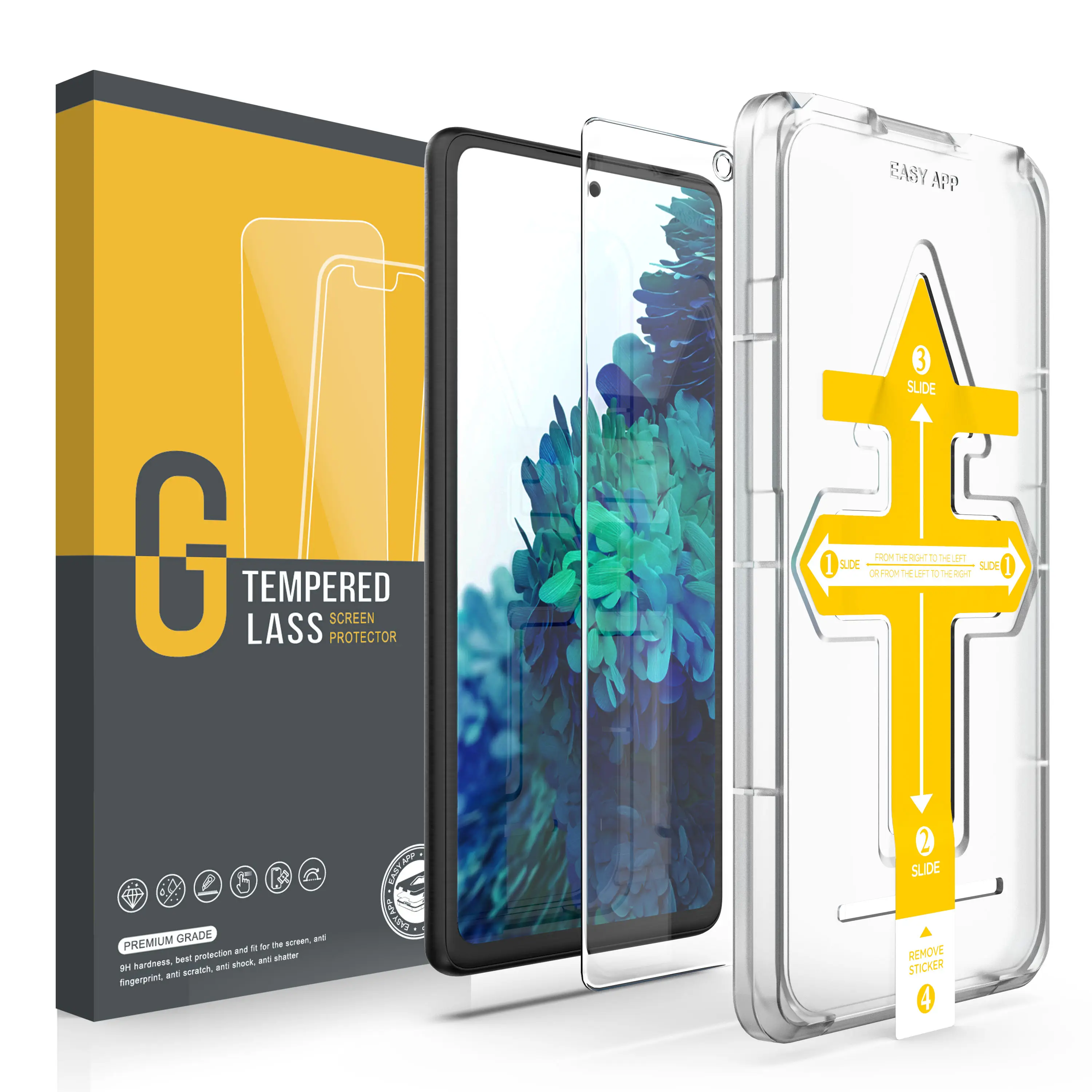 for samsung galaxy s9 s10 s10e s20 s21 s22 ultra fe plus A52 A53 A33 tempered glass screen protector with alignment tool