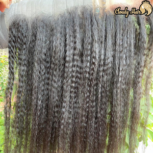 Cabello Humano Rizado Birmano Crudo de la Mejor Calidad a Precio Mayorista, Encaje 100% Cabello Humano, Frontal de Encaje Suizo HD 13x6 13*4 de un Solo Donante - Product Image 1