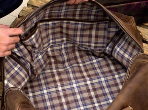 Bolso de lona de cuero genuino Marrón castaño Vintage Unisex personalizado caramelo moda deporte Weekender equipaje de mano viaje gancho bucle - Product Image 4