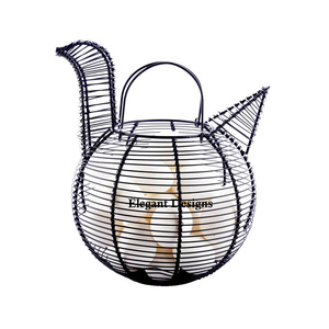 Indian Stylish Black Powder Coated <b>Egg</b> Wire <b>Basket</b> Customized Shape & Size Low Priced Storage Style - Product Image 5
