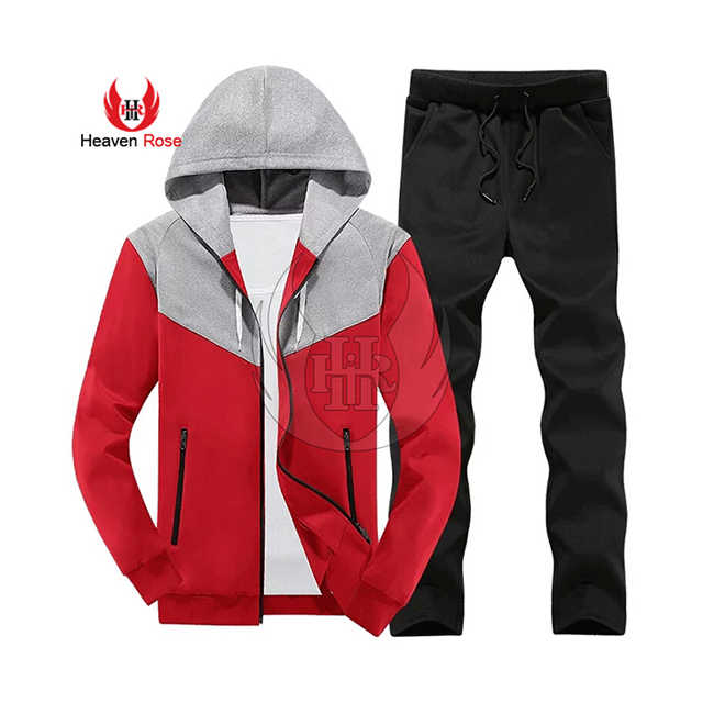 Men's Athletic Track Suits 2-Piece Set with Full Zip Regular Fit