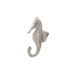 Handmade Traditional White Seahorse Iron Wall Coat Hooks Hangers Reusable Utility Hat Bags Clothes Heavy Duty Wholesale