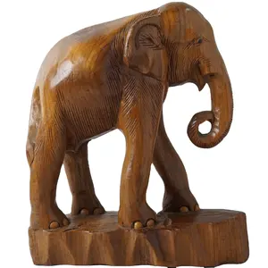 Premium Product of Thailand Natree Wooden Hand Carving Elephant with good valued and nice design Export Quality