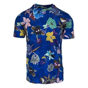 T-shirt en coton tricoté 100 % pour homme, imprimé floral intégral, sérigraphie, col rond, manches courtes, haute qualité, vente en gros, du Bangladesh - Product Image 1