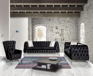 Juego de sofá de sala de estar de futón seccional Chesterfield de alta calidad, el mejor vendedor, cojín de tela italiana, precio económico para el hogar - Product Image 1