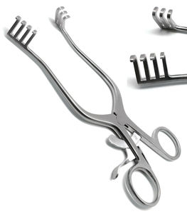 Retractor de autorretención Weitlaner de 14cm, instrumento quirúrgico de puntas romas 4x4 para base veterinaria para procedimientos quirúrgicos - Product Image 2