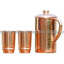 Hammered Copper <b>Pitcher</b> Jug - Product Image 2
