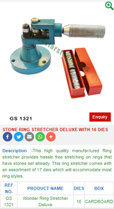 Estirador de Anillos de Piedra de Lujo con 16 Matrices GS 1321, Herramientas de Joyería de Acero, Nuevo, Medidores de Anillos y Mandriles para Joyeros - Product Image 2