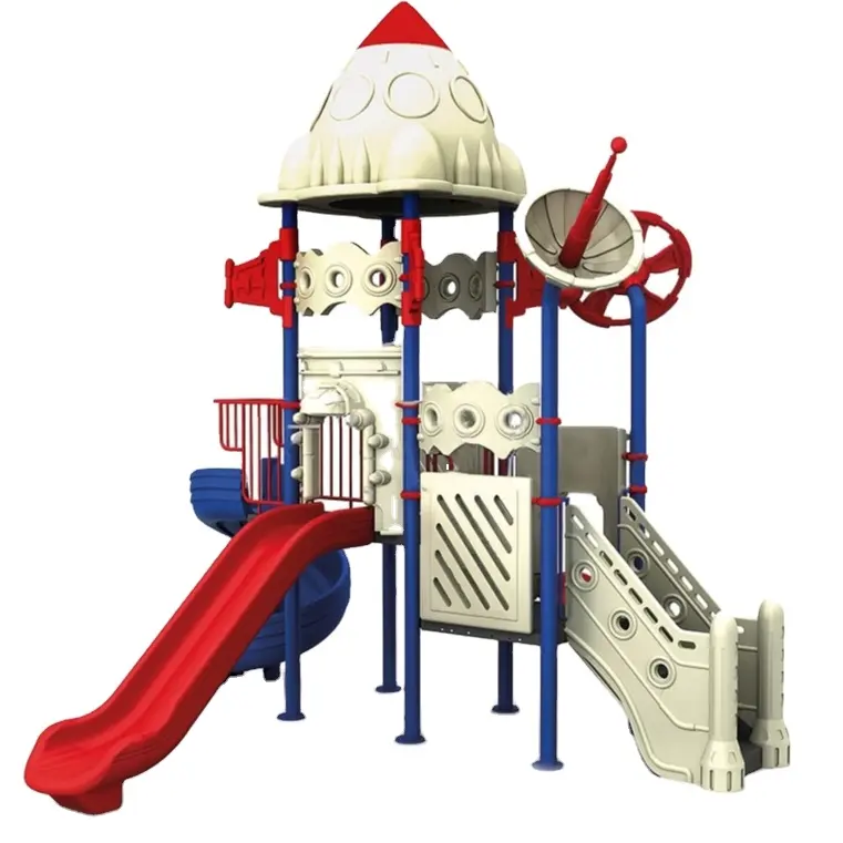 Space series play structure school outside ground playing slide equipment playground kids outdoor toys