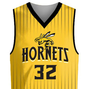 Le plus récent maillot de basket-ball de conception et court avec sublimation sur mesure sans manches col en V couleur jaune uniforme - Product Image 6