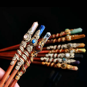 Varitas de arcilla polimérica con diseño de chocolate y rayas, piedras preciosas, cristal de cuarzo, atrapasoles, cuentas de arcilla polimérica de 6 mm en forma de torre - Product Image 6