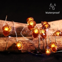 Guirlande lumineuse en forme de gland, 10 pieds, 30 LED, blanc chaud, 8 modes, IP65, alimentée par piles, pour décoration de Noël, très vendue