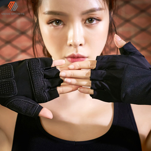 Gants de musculation demi-doigts en cuir respirant avec sangle de poignet réglable pour la gym, le fitness et l'entraînement, unisexe - Product Image 5
