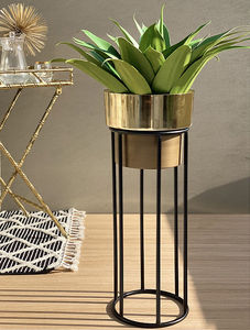 Black Powder Coated Iron <b>Stand</b> and Eco-Friendly Modern Contemporary Decorative Planters for Indoor/Outdoor Use - Product Image 2