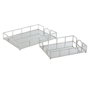 Grossiste et fabricant d'excellente qualité de plateau de service en miroir Plat de service fait à la main Plateau de service indien classique et élégant - Product Image 1