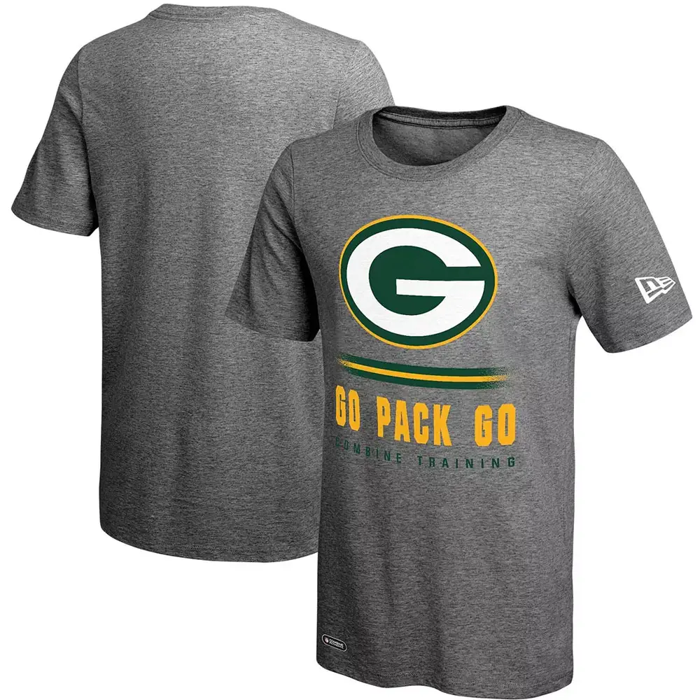 Erkek yeni dönem Heather ed gri yeşil Bay Packers Heather ed gri birleştirmek takım sloganı kilitleme T-Shirt