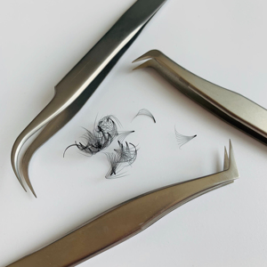 Nouveau En Acier Inoxydable Extension de Cils Pincettes Droite Courbes Volume Cils Brucelles - Product Image 3