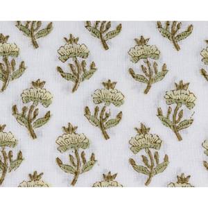 Tela de algodón 100% con estampado Floral, para colcha de patio, Túnica india, ropa para mujer, color blanco y Beige - Product Image 1