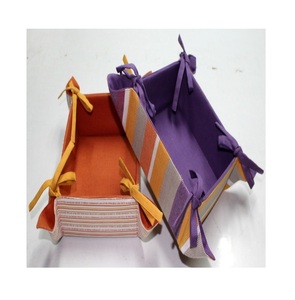 Panier à pain écologique en toile de coton 100% durable, facile à nettoyer, décoratif, carré, vintage, amovible, design personnalisé - Product Image 3