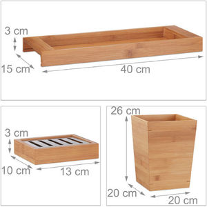 Bamboo Soap Dispenser <strong>and</strong> Dish <strong>Toilet</strong> <strong>Brush</strong> Toothbrush Holder Tray <strong>Bin</strong> 6-Piece <strong>Bathroom</strong> <strong>Set</strong> - Product Image 5