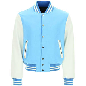 Varsity เสื้อแจ็กเก็ตเบสบอลสำหรับผู้ชาย,เสื้อแจ็กเก็ตแฟชั่นทันสมัยทำจากหนังผ้าวูล - Product Image 6