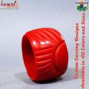 Joyería de baquelita vintage tallada en rojo, rayos del sol anchos, venta al por mayor - Product Image 2