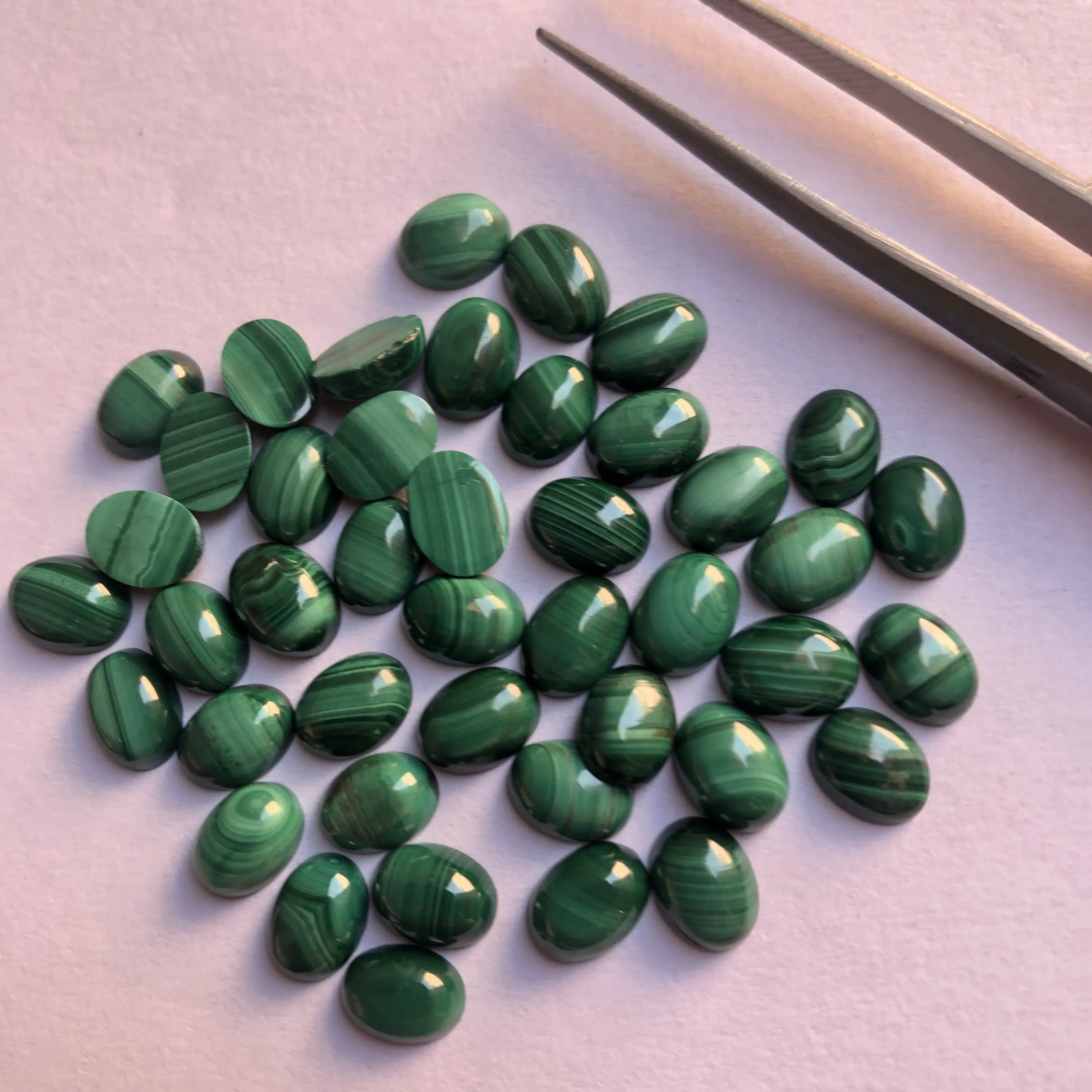 12x10mm batu Malachite alami datar belakang Oval longgar Semi berharga Cabochon Harga terbaik dari produsen toko Online Beli jumlah besar