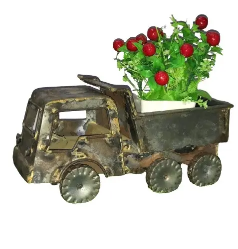 EISEN LKW PFLANZER NEUES DESIGN FÜR GARTEN DEKORATION TISCH TOP FLOWER POT PLANTER RUSTIC SHEET PLANTER