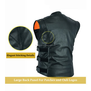 Men Classic Premium Top Grain Pure Leather With Side Straps HILV09 <b>Waistcoat</b> Men <b>Biker</b> Vest - Product Image 5