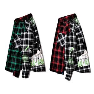 Saadat เสื้อสักหลาดพิมพ์ลายผ้าตาหมากรุก,เสื้อแขนยาวแฟชั่นแนวสปอร์ตสำหรับผู้ชาย - Product Image 5