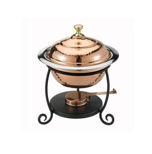 Réchaud en métal plaqué cuivre avec support pour réchauffer et tenir l'équipement - Product Image 6