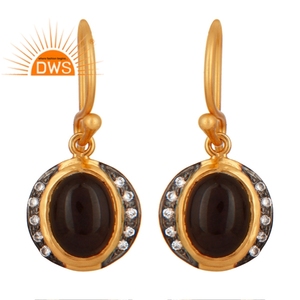 Boucles d'oreilles en pierre précieuse en Quartz fumé, bijoux de mariage, en argent 925, livraison gratuite - Product Image 1