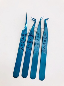 Pince à épiler d'extension de cils en acier inoxydable avec logo personnalisé professionnel avec pointe pointue et nouvelle poignée Design Heart Grip - Product Image 2