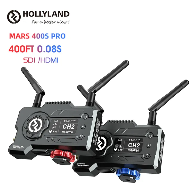 Hollyland Mars 400S PRO 400FT Vidéo Sans Fil système de Transmission Audio SDI/HD-MI Entrée sortie émetteur Récepteur Kit