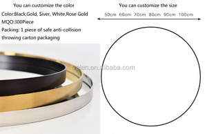 Wholesale Decorative Champagne <strong>Gold</strong> Aluminum Alloy Frame <strong>Circle</strong> Nordic Simplicity Dresser Bathroom Wall <strong>Mirror</strong> - Product Image 3