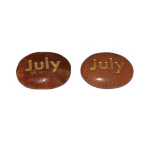 Peach Aventurina-Piedras Grabadas en julio, piedras curativas grabadas personalizadas - Product Image 1