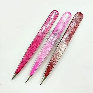 แหนบถอนขนคิ้วสแตนเลสพร้อมปลายแหลมสีชมพู - Product Image 5