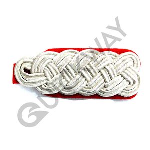 Custom <b>Silver</b> Red Epaulette Shoulder Board <b>Cloth</b> Comfortable Bullion Wire Sale Pakistan for Personal Defense Equipment - Product Image 1