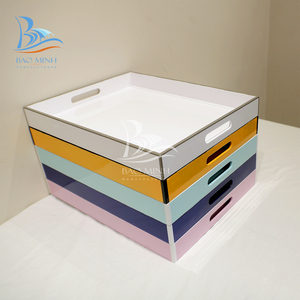 Plateau de service en laque de haute qualité, plateau de Table basse décoratif - Product Image 3