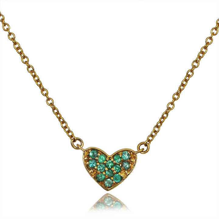 Wholesale Heart-Shape Gold Plated 925 Sterling Silver Necklace Red Zircon Multi-Color Featuring Diamond Pearl Valentine's Day