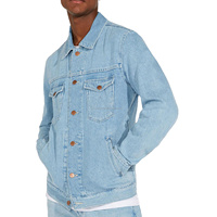 Blousons de moto en tissu denim de coton pour hommes, avec lavage pigmenté, personnalisables OEM, avec boutons en fourrure de mouton, écologiques, grandes tailles
