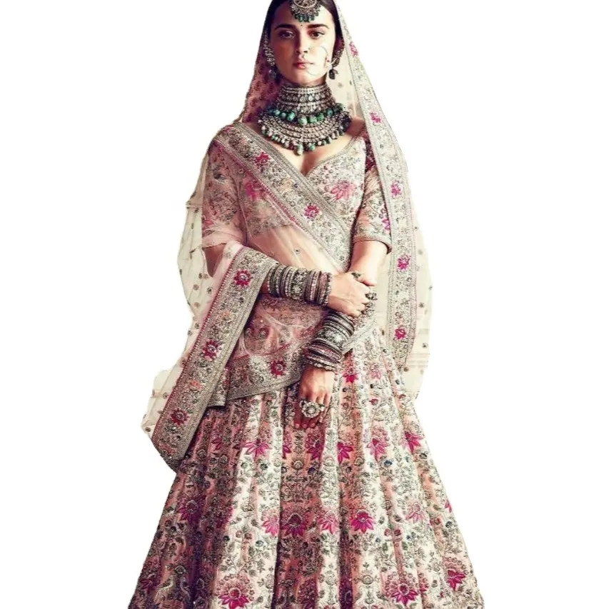 Lehenga — filet brodé de luxe pour femmes, haute qualité, fabrication Exclusive, Lahenga Choli de style indien