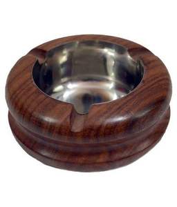 ที่เขี่ยบุหรี่ไม้ตกแต่งบ้าน,ที่เขี่ยบุหรี่ฝังทรงกลมทองเหลืองสำหรับตกแต่งบ้านที่เขี่ยบุหรี่โบราณ - Product Image 2