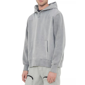 Sudadera con capucha extragrande para hombre, de felpa, 100% algodón, bordada, con hombros caídos, lavada. - Product Image 5
