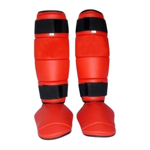 สนับแข้งหนังคาวไฮด์,สนับแข้งบุนวมสำหรับฝึกกีฬาการต่อสู้ล้างทำความสะอาดได้ MMA - Product Image 1