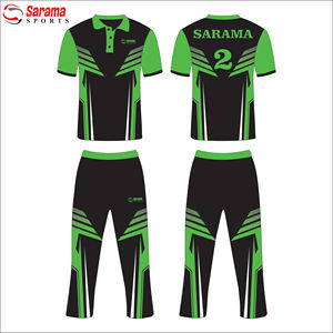 Customized Sublimation Quick Dry <b>Knitted</b> Fabric Cricket <b>Kit</b> Uniform Set for Men Adult Sizes Short Sleeve Shirt and Pant - Product Image 2