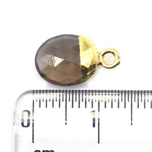 Colgante de cuarzo ahumado de forma ovalada, hallazgos de joyería chapados en oro con piedra natural y estilo natural - Product Image 2
