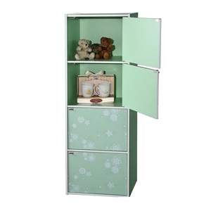 Living room 4-Tier Cabinet with 4-Door in Flower Pattern - Product Image 4